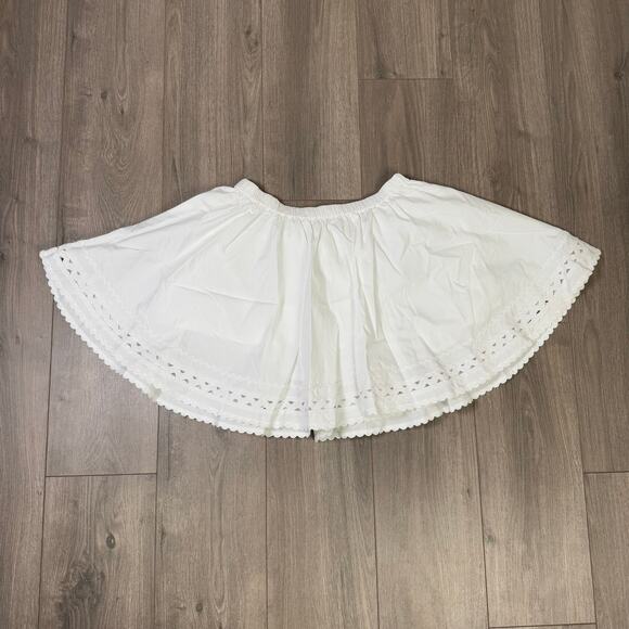 J Crew Cotton Poplin Rickrack Trim Preppy Pull On Mini Skirt US Women's M New - Picture 3 of 7